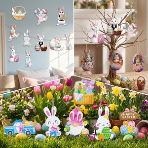 12/24 PCS Ornments suitable for children ages 6–12–24 Hang Indoor Outdoor Party Supplies and Gifts for Fireplace Mantels Walls Porch Displays Spring Home Decor Easter Decorations with Hanging Ornaments