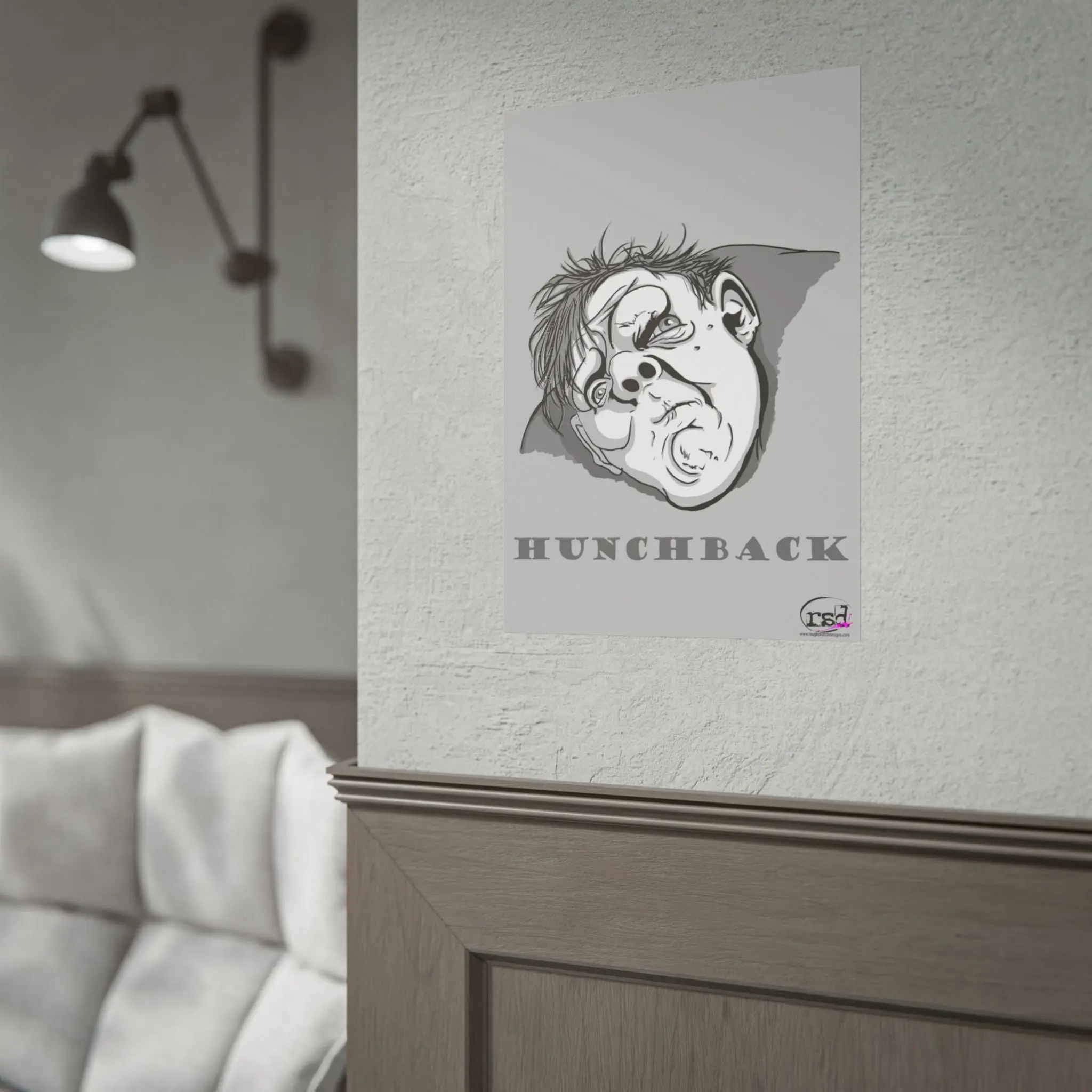 Black and White Version of The Hunchback Print