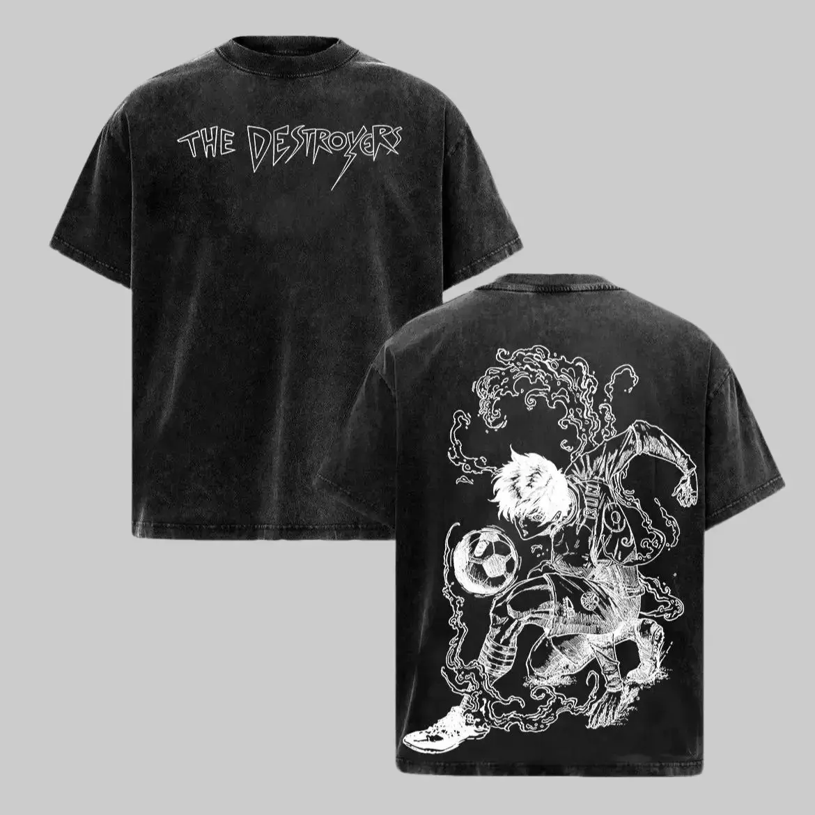 Rin Itoshi Blue Lock Inspired Vintage Washed Oversized Heavy Cotton T Shirt The Destroyers Manga Soccer Anime Graphic Tee Y2K Streetwear Top Striker Sports Otaku Aesthetic Grunge Apparel Best Gift For Fans Trendy Clothing Custom Made To Order