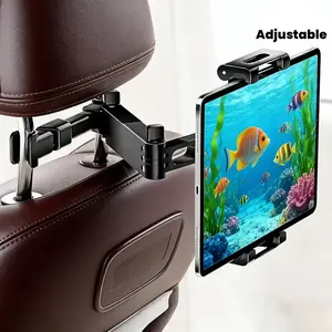 Car Headrest Phone and Tablet Holder with 360° Rotating Extension Arm,Fits 4.7–13" iPad iPhone, Hands-Free Backseat Entertainment for Kids Travel