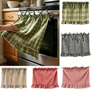 Handmade Oven Skirts, Kitchen Oven Curtain Tie Top, OvenS Skirt Curtain for Door, Heat-Resistant Appliance Curtain for OvenS, Dishwasher & Washing Machine, Hide Clutter Cabinet Cover
