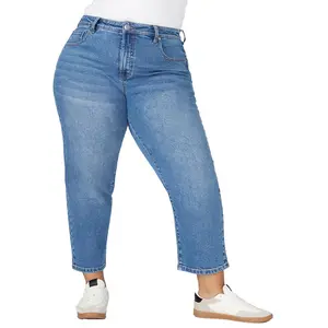 ELOQUII Women's Plus Size The Naomi Comfort Stretch Straight Leg Jean Crop