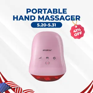 CINCOM Portable Hand Massager (ROSE), Cordless, with Comfort Heat and Gentle Vibration, Adjustable Settings, Auto-Off Feature, Rechargeable, Perfect for Daily Relaxation, Ideal Gift
