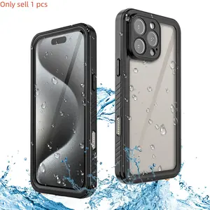 Waterproof Phone Case with Lanyard, 1 Count Shockproof Durable Phone Protective Cover, Anti-dust Phone Cases Compatible with iPhone 11 12 13 14 15 Pro Max