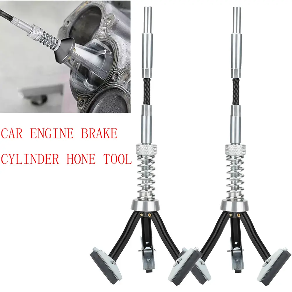 1 x Car Engine Cylinder Hone Tool - 3-Stone Adjustable Steel Deglazing Tool, 1-1/8" to 2.5" (19-64mm) Range, 220 Grit Abrasives for Automotive & Small Engine Repair
