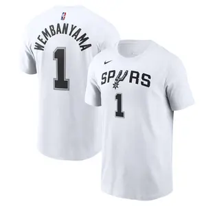 [DR6397-102] MENS NIKE NBA SPURS VICTOR WEMBANYAMA ESSENTIAL NAME & NUMBER T-SHIRT