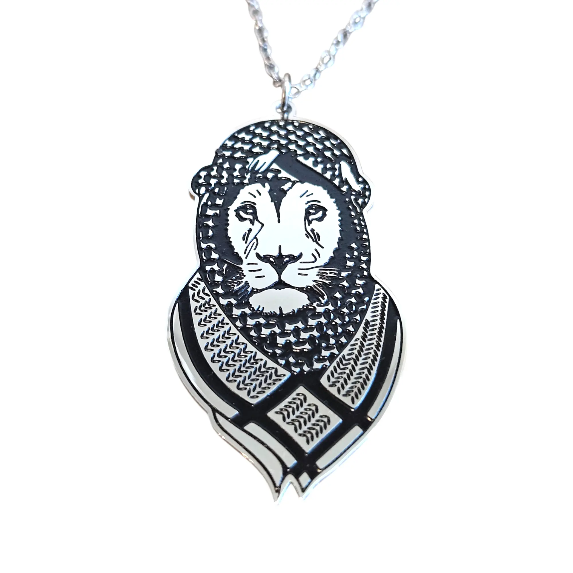 Lion Wearing Keffiyeh Necklace