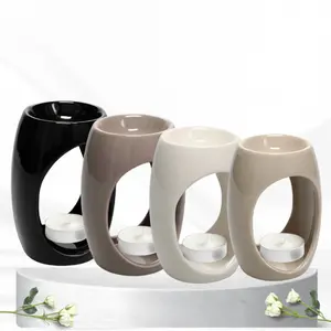 Decorative Ceramic Fragrance Warmer Tea Light Wax Warmer Perfect Gift for Gel Wax Melts Ornaments White Versatile Use Easy to Use Ideal for Any Room