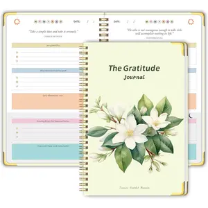 The Gratitude Journal for Women&Men - 5 Minute Daily Gratitude Practice with Inspiring Prompts & Quotes for  Happiness, Affirmation, Mindfulness&Reflection, Personalized Gifts for Women Mom Girls Sister - White Flower