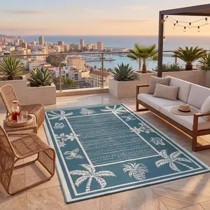 Waterproof Outdoor Rug, Black and Coffee Reversible Patio Mat, Heavy-Duty Plastic Straw Floor Cover for Camping, Picnic, Beach, Pool, Deck, Garden, Backyard, RV, Tent Floor