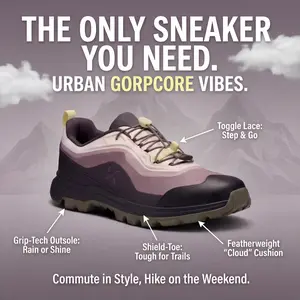 KIX Breathable Unisex Running Shoes, Outdoor Running Shoes, Sporty Running Shoes,Hybrid City-to-Trail Running Sneakers with Rugged Traction & Toggle Laces