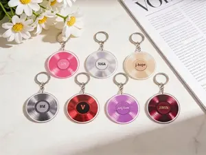 Kpop Fan Keychain, Acrylic Record Keychain