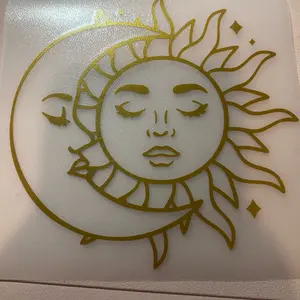 Sun and moon car decal