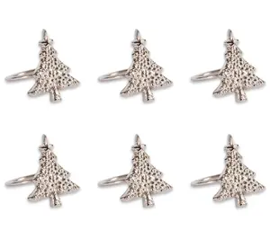 Design Imports Set/6 Christmas Tree Napkin Rings