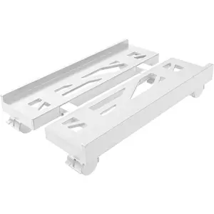 Adjustable Mobile CPU Stand, Ventilated Computer Tower Stand with 4 Caster Wheels Fits  PC Tower, Under Desk CPU Holder PC Floor Cart Computer Riser for Gamers and Students (White)