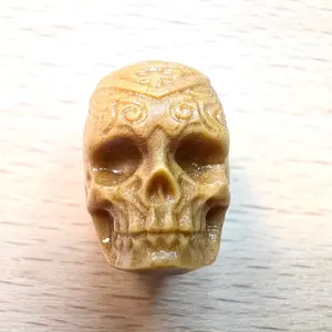 Sandalwood Skull Beads (Lot of 3) - Perfect for DIY Jewelry Making