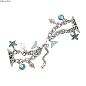 2026 Mermaid Pearl Apple Watch Band – Beaded Jewelry Bracelet Strap for Women, Elegant Ocean Style Watch Band, Luxury Pearl Smartwatch Strap Fits 38–45mm (Series 1–9 & SE)