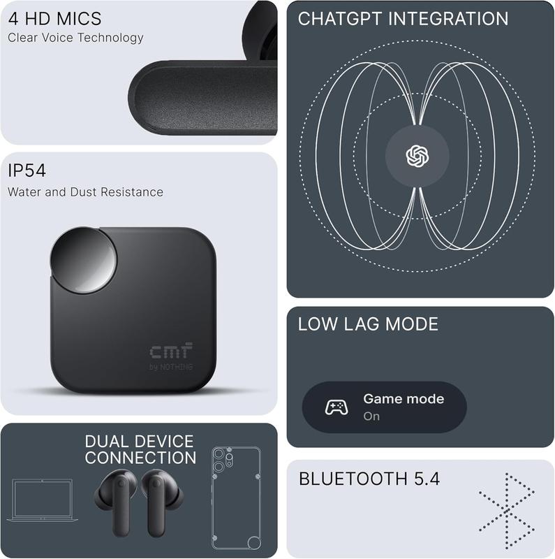 CMF Buds 2a Wireless Bluetooth Earbuds, 12.4 mm Custom Dynamic Driver, 42 dB Active Noise Cancellation, 4 HD Mics with Clear Voice Technology