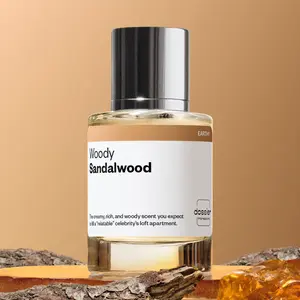 Woody Sandalwood, Dossier, Unisex Perfume, Eau de Parfum, 50ml, Sandalwood, Violet Leaves, Cardamom, Orris, Ambrox, Cedarwood, Musk, Amber