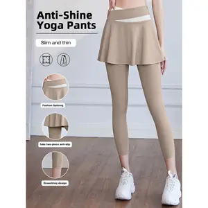 Women's Open-Crotch Leggings: High-Elasticity, Slim-Fit, and Sporty Style. Breathable and Sun-Protective, featuring a High-Waisted Elastic Design—an Ideal Bottom for Fitness Training Sets and a Perfect Gift Choice.