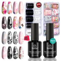 15ML Nail Foil Glue*2+Lace Flower Butterfly Sticke
