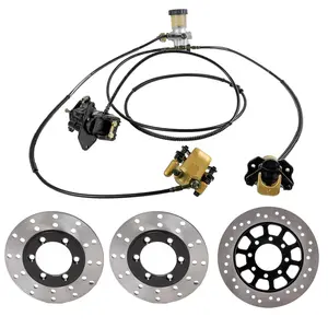 Go Kart Hydraulic Brake Kit Brake Disc Rotor Front & Rear For 150cc Taotao Sunl Buggy ATV ATV UTV Drift Trike Golf Cart Quad Buggy Four Wheeler Offroad Motorcycle DIY Rebuild Upgrade