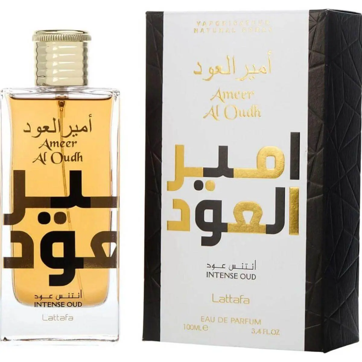 Lattafa Ameer Al Oudh Intense Unisex EDP Perfume Spray - 3.4 fl oz, Aromatic Potent Agarwood Fragrance Oud, New in Box
