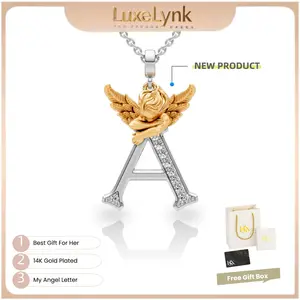 The "My Angel" angel letter pendant features an angel portion crafted from 14K gold-plated gold. Each letter was designed by a professional designer, showcasing a unique style that reflects your personality.The best gift for your loved one Black Friday