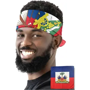Haiti Flag Bandanna Haiti Flag Bandana Haitian Headband Clothing Haitian Bandana - One Size