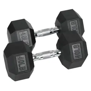 HolaHatha Iron Hexagonal Cast Home Exercise Dumbbell Free Weight, 40 Pounds HolaHatha Iron Hexagonal Cast Home Exercise Dumbbell Free Weight, 40 Pounds