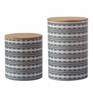 Large Aztec Design 2PC Canister Set