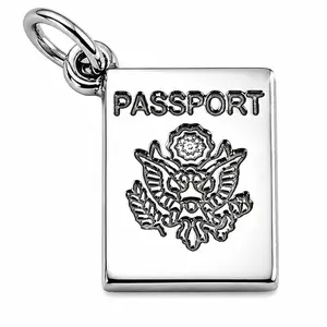 925 sterling silver passport charm pendant travel jewelry gift
