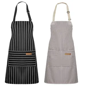 Syntus Kitchen Aprons for Women Men, 2 Pack Adjustable Bib Aprons for Chef, Cooking and Gardening with 2 Pockets