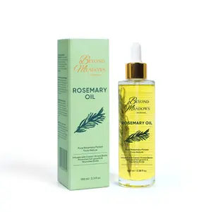 Beyond Meadows Organic Rosemary Oil for Hair Growth – Infused with Biotin, Castor Oil & Peppermint for Healthier Hair & Stronger Roots, Split Ends & Dry Scalp Treatment - with Dropper (3.38 fl oz)