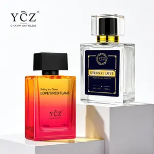 YCZ Men's Double Perfume 2-Piece Gift Set | Eternal Love 75ml EDP + Love's Red Flame 50ml EDP | Citrus Spicy Woody Musk Fruity Chypre Scent | Long Lasting Fragrance With Exclusive Gift Box