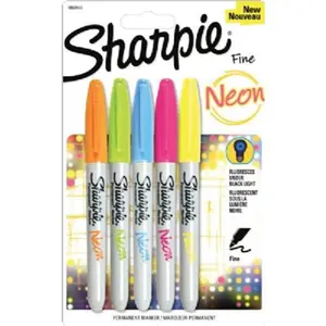 Sharpie  Neon Permanent Marker 5-Color Set