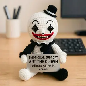 Emotional Support Art the Clown Crochet Doll