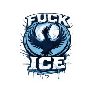 Fuck Ice Sticker | Kiss-Cut Vinyl Decal MN Loon Emblem Glossy Scratch-Resistant Durable 100% Vinyl Eco-Solvent Ink Printing