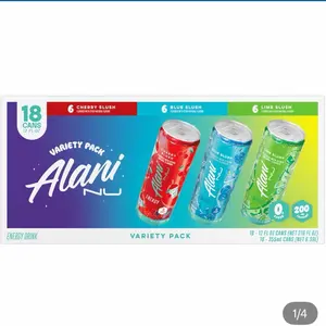 Alani Nu Energy Drink, Lime Slush Variety Pack, 12 fl oz 18 pk