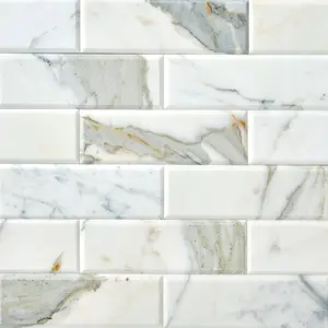 Calacatta Gold Beveled 4x12 Polished/Honed Marble Tile