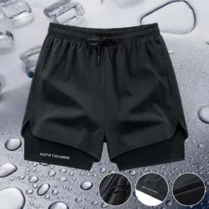 Single-layer athletic shorts with double-layer design, featuring a loose outer layer and a snug lining that work together for breathable, quick-dry performance suitable for running, working out, and everyday casual wear