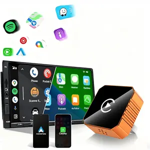 [Yurnlv] New 2026 CarPlay Wireless Adapter, for iPhone/Android, Orange, Quick Connect, Supports Hands-free Calling, Wireless Adapter, Electronic Charger, CarPlay Adapter