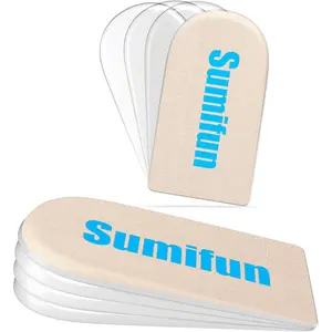 Sumifun Heel Lift, 4-Layer 1 Inch Gel Shoe Lifts for Women Uneven Legs, Adjustable Orthopedic Heel Lifts for Heel Pain and Leg Length Discrepancy, Heel Wedge Inserts 1\/4" 1\/2" 3\/4" (Size S, Beige)