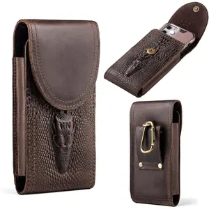 Leather Phone Holster Fit for  16 Pro Max 15 Pro Max 14 Pro Max 13 Pro Max  Galaxy A15 S23+ S25 Ultra S24 Ultra Note8 Holster Belt Clip Pouch Case Cell Phone Holder (Brownish Red)