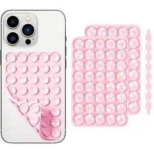 Silicone Suction Cup Phone Holder, Phone Suction Pad, 2 Counts/set Anti-slip Sticky Phone Grip, Hands Free Phone Holder for Selfie & Video, Phone Accessories for iPhone & Android