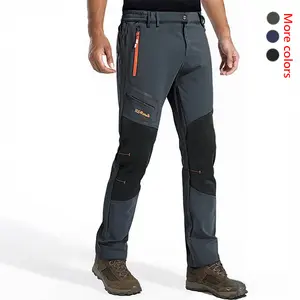 Men’s Waterproof Insulated Pants for Cold Weather Hiking, Winter Snow Skiing, Softshell Outdoor Pants with Zippered Pockets, Climbing & Thermal Jogger Trousers, Thermal Lined Jogger Pants for Men