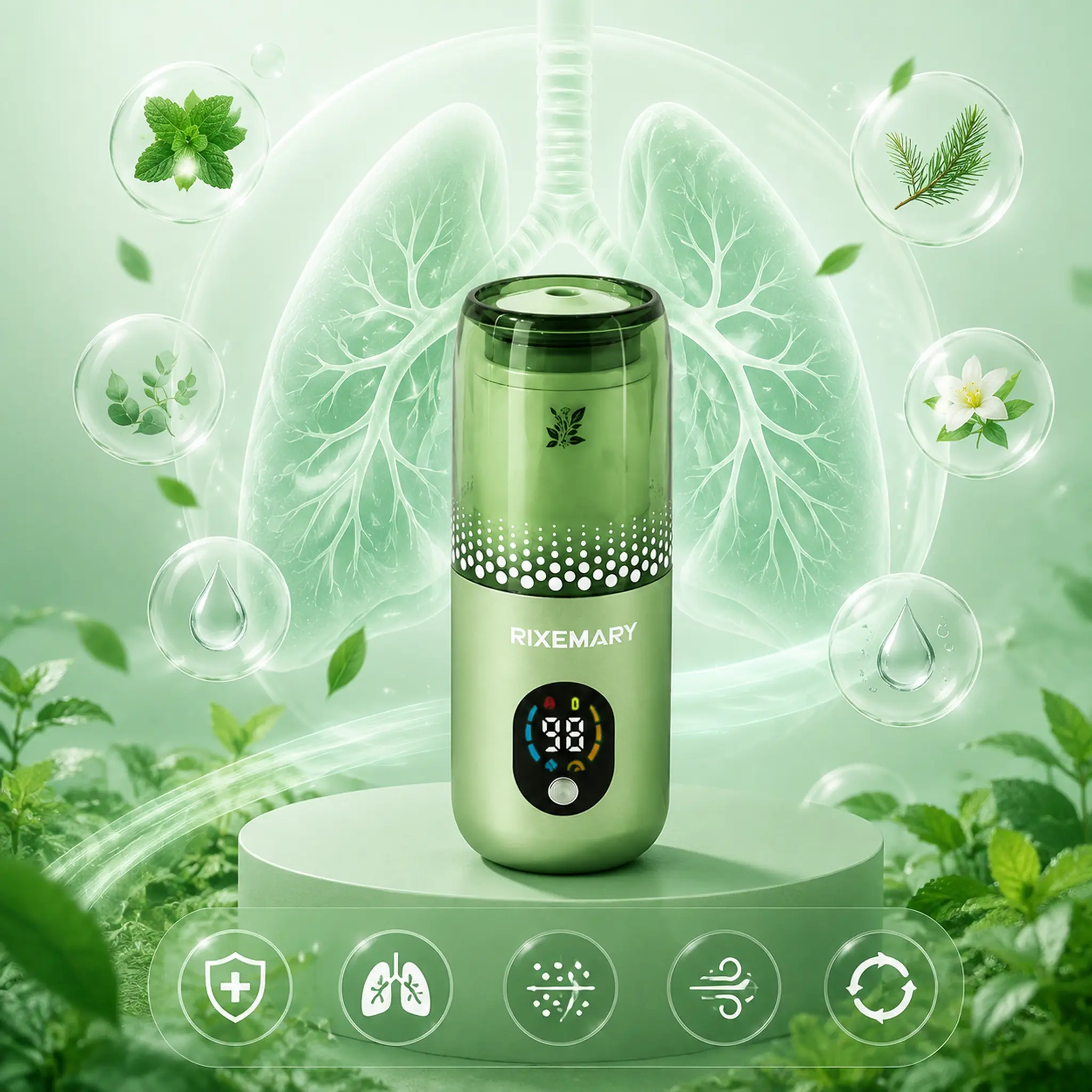 RIXMEMORY Brand-New Mint Essential Oil Diffuser - Home Fragrance Diffusers with Aroma, Calming Scent, Fragrance Oil Infusion, Freshener for Late-Night Study, Indoor Air Purification