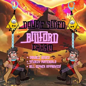 Gravity Falls Bill Cipher and Stanford Pines Keychain