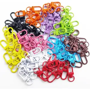 100Pack Colorful Lobster Claw Clasps for Keychains - 360° Swivel Keychain Clasp Colorful Design 1.28x0.48 in with 0.4 in Ring for Crafts, Jewelry, Bags, Needlework, DIY - Tools & Hardware.