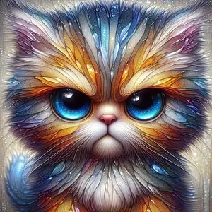 DIY 5D Diamond Painting Kit with Cat Theme Mosaic Art, 40x40cm Decorative Wall Art for Home Gifts, Creative Craft for All Ages DIY Kits